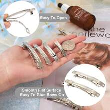 20pcs/Set French Hairpin Clips Base, Blank Automatic Clips, Handmade Bow Hair Clips, DIY Jewelry Making Supplies