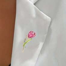 1 件新款新娘胸针，优雅的锌合金珐琅郁金香胸针，带水钻，时尚配饰，适合礼服、西装、翻领，适合婚礼、派对、情人节、母亲节礼服配饰别针，用于衣服包包饰品背包，适用于学校办公室配饰衬衫夹克珠宝万圣节衣服别针有趣可爱的教师礼物万圣节配饰教师节 - 金色 - 查看 7