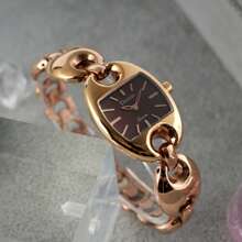 Deesio 1pc Exquisite And Simple Small Square Plate Chain Watch High Beauty Junior High School Women's Light Luxury Retro Quartz Watch