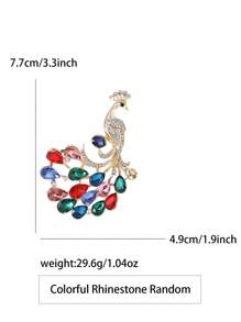 Elegant Rhinestone Peacock Brooch For Women Animal Pin Dress Suit Pin Accessories Party Banquet Gift