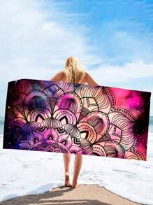 Asciugamano/telo da spiaggia assorbente e ad asciugatura rapida da 250 g/mq, con stampa a stella o mandala, extra large, utilizzabile come tappetino da yoga, scialle per il sole - asciugamano da spiaggia in microfibra per viaggi, campeggio, nuoto, escursioni - dimensioni 70*140cm o 90*180cm, accessorio essenziale per vacanze estive, viaggi, vacanze, decorazione da bagno