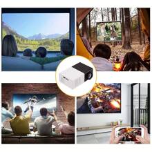 LIPETY Mini Projector,  Portable Projector 1080P Supported For Indoor Outdoor Movies, Phone Projector Compatible With IOS/ Android, Laptop, USB/SD/AV/HD TV Stick/  For Party Gifts, Halloween, Christmas, New Year Gifts, Etc - Black and White - View 10