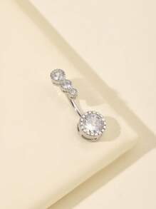 1件性感肚脐环，镶嵌水晶锆石，垂坠式肚脐钉，派对饰品，女士身体饰品 - 星星 - 查看 5