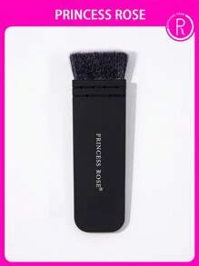 Princess Rose Pincel de maquillaje con cabeza plana de princesa rosa, se puede usar para base, polvos sueltos y otros usos especiales de pincel de maquillaje - Negro - Ver 2
