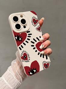 心形大眼睛手机壳适用于 iPhone 14 Pro、16/15 Pro Max、iPhone 13 Pro Max、14、12 Pro、11 Pro、Xs、Xr、Xs Max、7 和 8 Plus，全新保护壳 - 彩色 - 查看 4