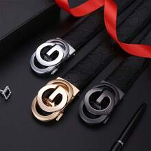 Men's Fashion Belt Famous Brand Men Genuine Leather Belts Designers High Quality Belts For Men Luxury Business Fashion Work Jeans Dress Belt - 銀色 - 查看 3