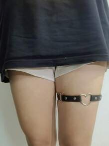 Women's Punk Sexy Simple Heart Thigh Garter Belt, Suitable For Everyday Wear