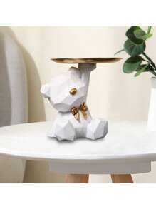 Geometric Bear Entryway Key Holder Tray Decor, Living Room Coffee Table Accessories, Housewarming Gift (White) Gifts Birthday Graduation - White - View 4