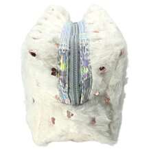 Plush School Pencil Case/Toiletry Bag For Girls - 玫紅色 - 查看 4