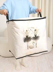 1 Piece, Portrait Pattern Printed Large Capacity Storage Bag, Wardrobe Organizing Storage Bag, Foldable Clothing Storage Box, With Sturdy Zipper Clothing Storage Container, Suitable For Clothing, Blankets, Quilts, Etc - Multicolor - View 10