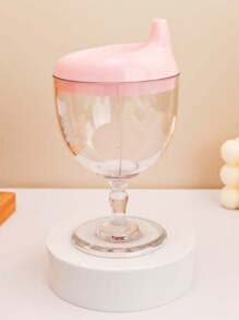 1个150ml高脚奶杯防摔学饮杯婴儿家用喝水直筒鸭嘴玻璃奶瓶 - 彩色 - 查看 2