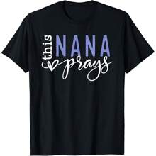 This Nana Love Prays T-Shirt Women's Plus Size Graphic Tee - 黑色 - 查看 1