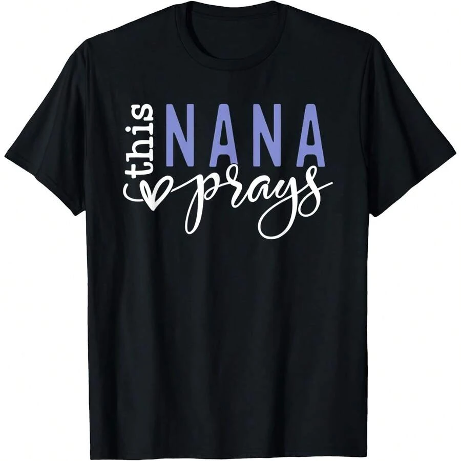 This Nana Love Prays T-Shirt Women's Plus Size Graphic Tee - 黑色 - 查看 1