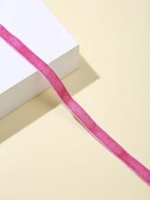 1pc Fashion Pink Velvet Choker Necklace - Hot Pink - View 3