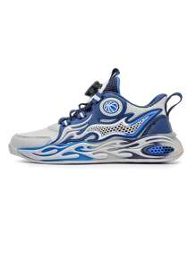 Zapatillas de baloncesto transpirables profesionales para niños, con entresuela de EVA - Parte superior de malla ligera para interiores/exteriores, para niños y niñas de 6 a 12 años, que proporcionan soporte de tobillo y amortiguación dinámica