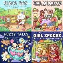Girl Spaces/Girl's Day - Super Cute And Fun Adult Coloring Book: Featuring Cozy Moments And Girly Things, Cute Drawings For Relaxation And Stress Relief, Mindfulness,Mother's Day,Mom's Gift,Back To School,School Supplies