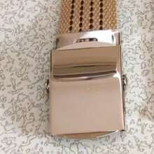 男女通用帆布腰带，适合青少年、学生、军事训练，休闲编织格纹波西米亚涤纶腰带，四季皆宜 - 杏色 - 查看 3