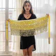 Women's Sequined Shiny Belly Dance Hip Scarf Simian Style Flash Dance Hip Scarf Wrap Short Belt Skirt Party Costume Adult Stage DS Performance Belly Dance Waist Chain - Multicolor - View 12