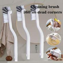 3 件装小号刷子、迷你灌浆刷、微型边缘角落清洁刷，适用于瓶子、瓷砖线条、窗户轨道、浴室缝隙刷，适用于缝隙和狭窄空间，