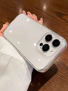 Minimalist Transparent Acrylic Phone Case Compatible With IPhone 16 Pro Max/16/16 Pro/16 Plus/15/15 Pro Max/15 Pro/15 Plus/11/12/13/14 Pro Max/XS/XR/11 Pro/11 Pro Max/12 Pro/12 Pro Max/13 Pro/13 Pro Max/7 Plus/14 Pro/14 Pro Max/14 Plus/7 Plus/8 Plus/8/SE2 Soft Cover Waterproof Shockproof Anti-Fall Scratch Resistant - Clear - View 3