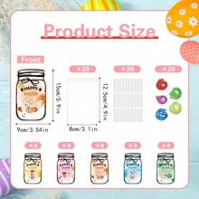 10/20 Piece Easter Bunny And Eggs Mason Jar Card Bags - Colorful Plastic/Paper Gift Wrap With "Happy Easter" Tag, Holiday Party Gift Bags - Gift Wrapping Bag - View 4