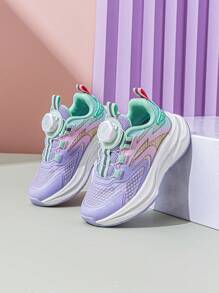 Annil Kinderschuhe für Jungen und Mädchen, Knopf Sneaker Laufschuhe, leichte Schuhe mit weicher Sohle, Frühling - Violett - Übersicht 7
