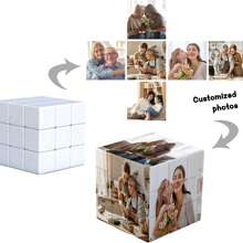 Customized Photo Cube, High-Definition UV Printed Photo Cube, Growth Memory Photo Cube/Wedding Anniversary Photo Cube/Graduation Photo Cube/Back-To-School Photo Cube/Corporate Gift Photo Cube/Family Memory/Travel Memory Photo Cube/Photo Cube Display/Pet Photo Cube/Couple Photo Cube/Creative Gift - Multicolor - View 1