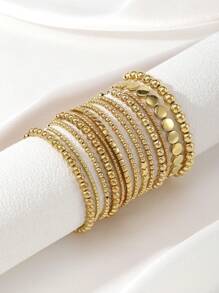 13-6pcs/Set Boho Style Beaded Bracelet Set For Women, Minimalist Star & Round Bead Design, Lightweight & Elegant, Suitable For Daily Wear And Party, Ideal Jewelry Gift For Girls