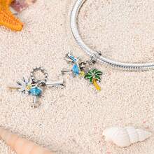 1pc S925 Silver Romantic Minimalist Clover, Palm Tree, Airplane, Lifebuoy, Insect, Cross Faith Pendant Necklace In Gift Box, Versatile For Women, Gift For Party, Jewelry - Silver - View 4