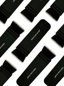 Princess Rose Pincel de maquillaje con cabeza plana de princesa rosa, se puede usar para base, polvos sueltos y otros usos especiales de pincel de maquillaje - Negro - Ver 6