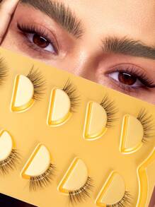 5 Pairs B29 Wispy Cat Eye Natural Short False Eyelashes With Transparent Band, Faux Mink Lashes Strip Lashes, Lashes, Eyelashes, Fake Lashes - Cat Eye Lashes - View 1