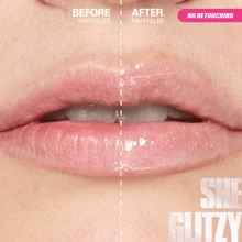 HUDA BEAUTY Lip Gloss Plumper For Fenty Beauty High-Shine Non-Sticky Formula With Vitamin E Lip Filler Effect & Hydrating Gloss 0.13 Oz/3.9 ML-Faux Filler Shiny Non-Sticky Lip Gloss-Size 0.13 Oz / 3.9 ML - She Glitzy - 查看 2