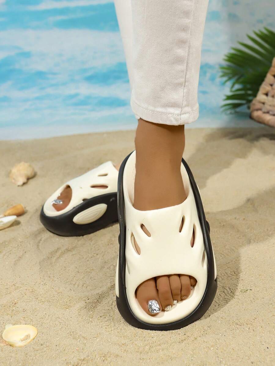 Zapatillas de interior/exterior gruesas y cómodas de estilo fashionable para adolescentes, hechas de EVA, que pueden usarse al aire libre en verano como sandalias de playa o de resort.
