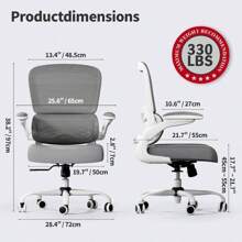TRALT - Silla de Oficina ergonómica con Soporte Lumbar Ajustable, Silla de computadora de Malla, Silla ejecutiva para Oficina en casa, cómodo Soporte Lumbar (Blanco) - Beis - Ver 2