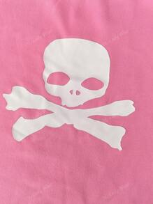 Graphic Tees For Women Summer Y2k Tops Crewneck Skull Print Short Sleeve T-Shirt