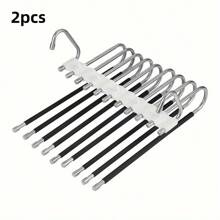 1 Gruccia salva-spazio per pantaloni, gruccia multifunzionale in acciaio inox antiscivolo per pantaloni, organizer per armadio in acciaio inox per pantaloni, jeans, pantaloni, sciarpe, gruccia magica per pantaloni e jeans, organizer premium multifunzione in metallo per leggins