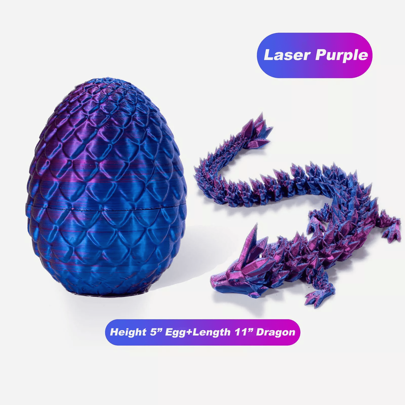 Dragon Egg 3D Printing Dragon Egg And Dragon Suit Toy-Multi-Functional Indoor And Outdoor Decoration, Decorative Character Gift-No Power Required [Gem Dragon Inside The Dragon Egg], Mini Animals, 3D Dragon