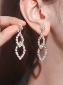 Fashion Glamorous CZ Crystal Earrings Stud Wedding Party Graduation Jewelry 1 Pair
