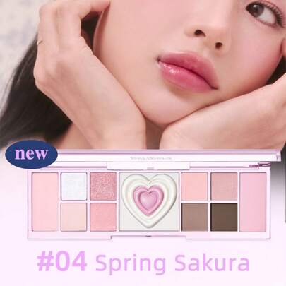 Peripera K-Beauty All Take Mood Like 调色板、多合一化妆调色板、眼影调色板、哑光闪光眼影、腮红、高光、眼影、日常化妆、韩国化妆