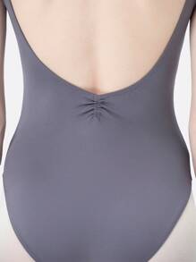 DonsGirl Bộ đồ múa ba lê hở lưng chữ V sâu thanh lịch gợi cảm dành cho nữ - Lý tưởng cho trang phục biểu diễn, tập luyện hàng ngày, luyện tập ba lê và tập thể dục thể thao - Xám - Xem 12