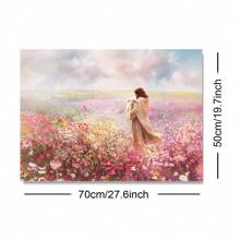 1pc Unframed Colorful Floral Jesus Lamb Of God Canvas Poster Print Shepherd's Care Lost Lamb Christian Art Aesthetic Painting Minimalist Wall Art Picture For Dorm,Apartment,Bedroom,Living Room,Modern Home Decoration - Multicolor - View 8