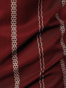 Áo polo nam nhẹ, kiểu dáng công sở, họa tiết kẻ sọc hình học, thích hợp cho mùa hè. - Đỏ - Xem 9