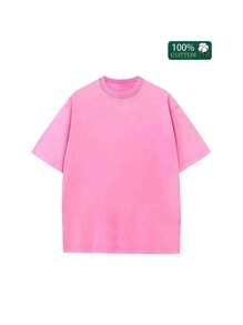 1件，230克双面洗涤，火焰印花T恤，优质蜡染棉复古时尚品牌T恤，一定的厚度适合夏季T恤，节日礼物。 - 玫瑰紅 - 查看 2