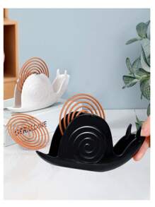 Supporto per spirali antizanzare creativo per uso domestico, bruciatore di incenso a forma di lumaca in materiale ABS ritardante di fiamma, elegante, per esterno, supporto per spirali antizanzare alla citronella per tavolo decorativo, patio, scatola per spirali antizanzare a forma di lumaca ignifuga e antiustione in acciaio inossidabile, supporto universale per spirali antizanzare e incenso di legno di sandalo, piatto raccoglicenere