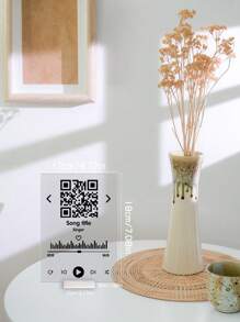 1pc Can Customize Transparent Acrylic QR Code Identification Place Dedicated Display, Suitable For Listening To Music - Multicolor - View 3