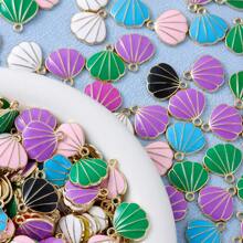50pcs/Pack Alloy Ocean Series Charms Cartoon Seashell Whale Epoxy Resin Pendant For DIY Bracelets, Necklaces, Anklets, Keychains, Jewelry Crafts