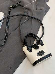 1 件新款可爱女孩迷你 PU 材质独特设计斜挎包，配有可更换肩带，手提斜挎包轻巧便携，适合日常使用、购物、聚会、斋月礼物