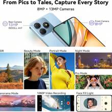 OSCAL FLAT 2C 手机 Android 14 手机 (2025)，6GB +64GB/2TB 八核，6.56 英寸显示屏廉价手机，5000mAh 电池，13MP 主摄像头，4G 双 SIM 免费解锁，FaceID，OTG，GPS，3 个插槽，适用于英国 - 英規插(220-240V) - 查看 9