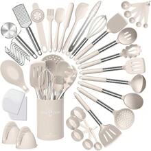 Utensilios de Cocina de Silicona: 43 Piezas Juego de Utensilios de Cocina Antiadherente,Utensilios de Cocina de Silicona Resistente Sin BPA El Mejor Juego de Utensilios de Cocina - 1 - Ver 1