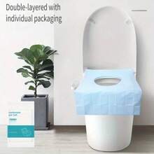 Cubierta de asiento de inodoro desechable extra grande - Almohadilla de inodoro extra grande y gruesa, envuelta individualmente, impermeable y antideslizante para el inodoro, protección corporal, higiénica y limpia, apta para viajes, hoteles, baños públicos, aviones y entrenamiento de ir al baño
